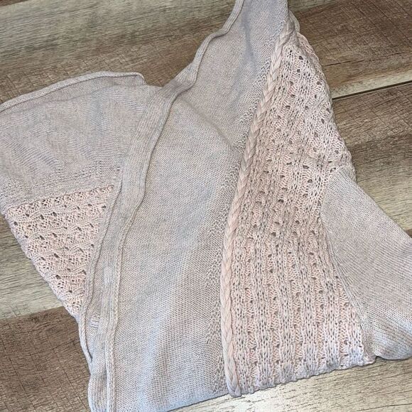 Anthropologie Knitted & Knotted Womens Open Front Crochet Cardigan Pink Small - Picture 7 of 7